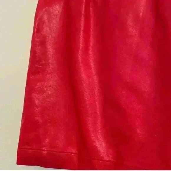 COMME Red Faux Leather Zip Up MINI Skirt Size Medium EXC CON - Picture 7 of 8